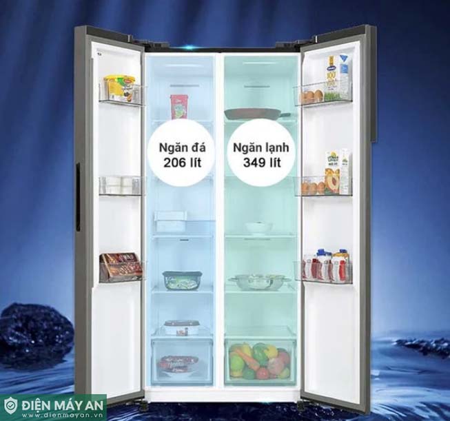 Tủ Lạnh Side By Side Toshiba Inverter 555 Lít GR-RS696WI-PMV(60)-AG - dung tích sử dụng